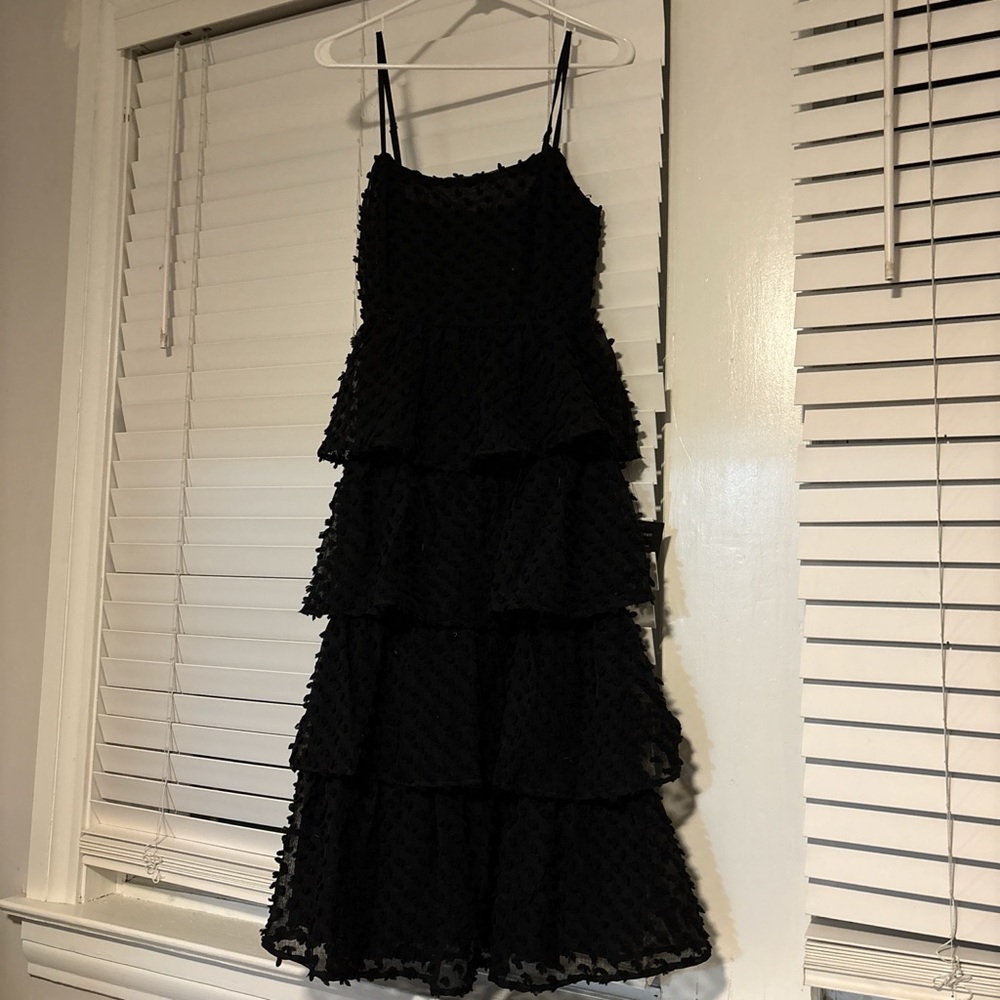 Elegant Black Tiered Dress
